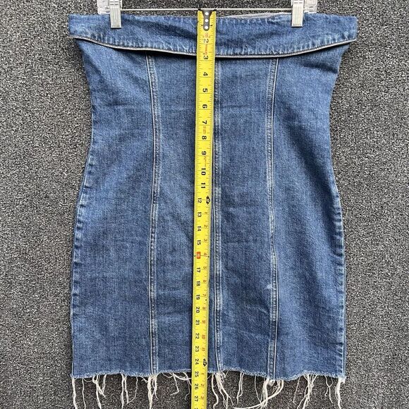 Reformation Marilyn Denim Blue Sleeveless Mini Dress Zip Up Size 10 - Picture 10 of 11